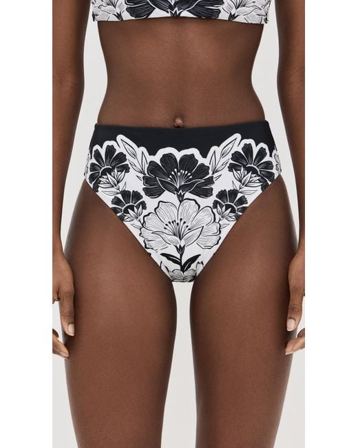 Farm Rio Brown Flower Leopards High Waist Full Bikini Bottoms