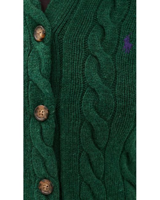 Polo Ralph Lauren Green Cable Cardigan