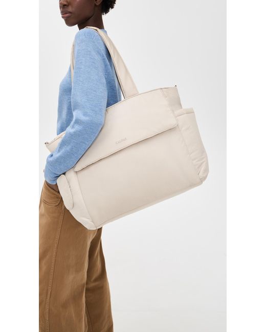 CALPAK White Diaper Tote Bag With Laptop Sleeve