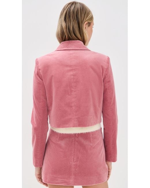 LoveShackFancy Pink Aylin Corduroy Jacket