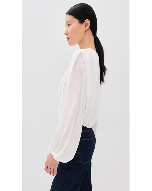 Jonathan Simkhai White Frida Silk Blouse
