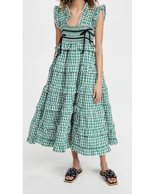 Sister Jane Roller Gingham Midi Dress in Green | Lyst