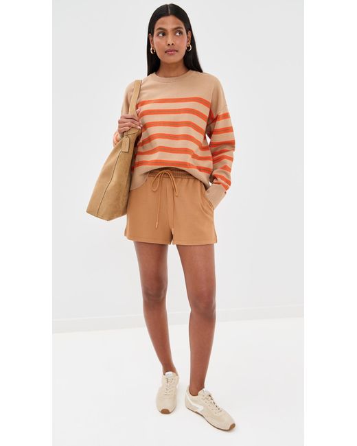 Le Bos Orange Striped Boxy Pullover