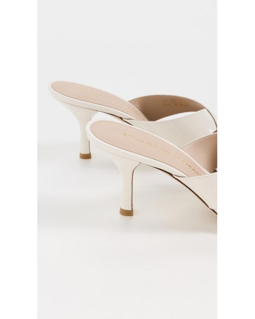 Stuart Weitzman White Dayne Slides 75Mm