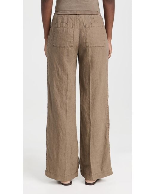 James Perse Natural Wide Leg Relaxed Linen Pants