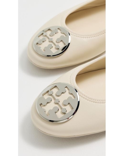 Tory Burch White Reva Ballet Flats