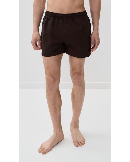 AUTO-REPLY Black Solid Sebastian Swim Trunks 4 for men
