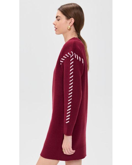 English Factory Whip Stitched Knit Mini Dress in Red | Lyst