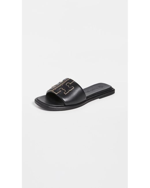 Tory Burch Black Logo Flats
