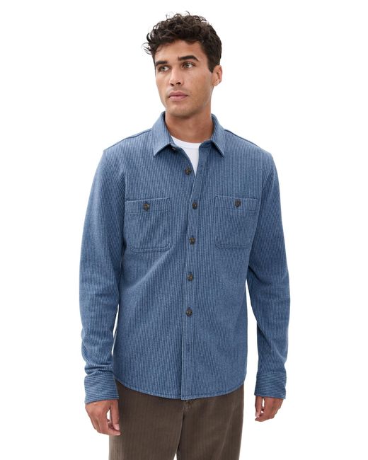 Marine Layer Blue Pacifica Stretch Overshirt for men