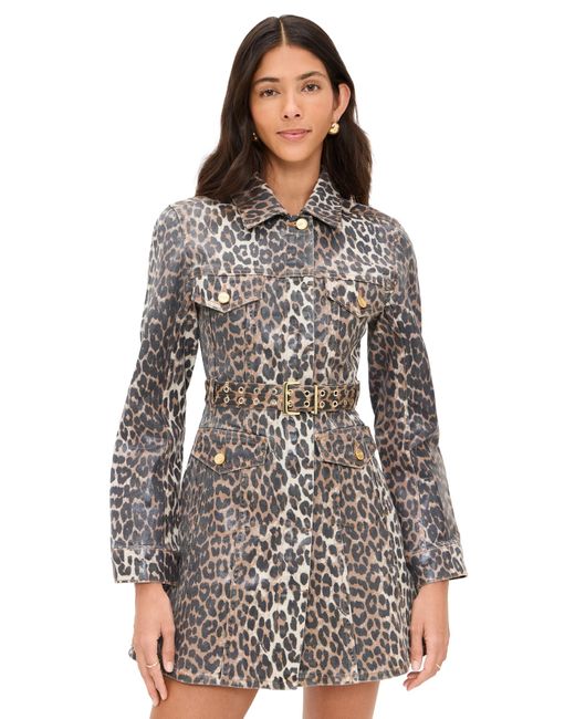 ganni print denim dress Ganni Denim Mini Dress