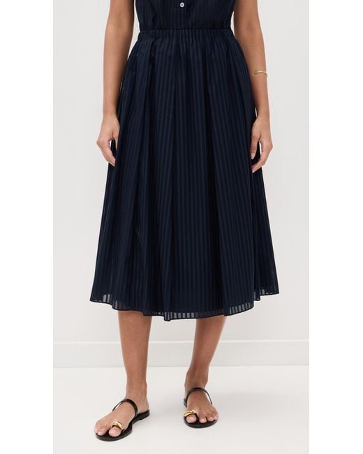 Theory Blue Irregular Pleat Skirt