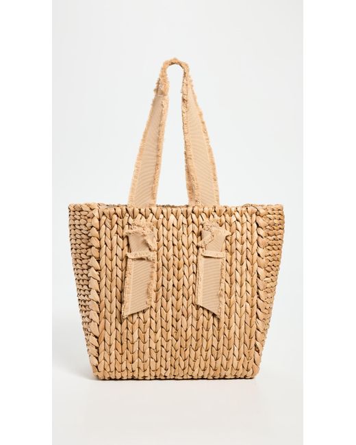 PAMELA MUNSON Natural Petite Isla Bahia Fringe Tote