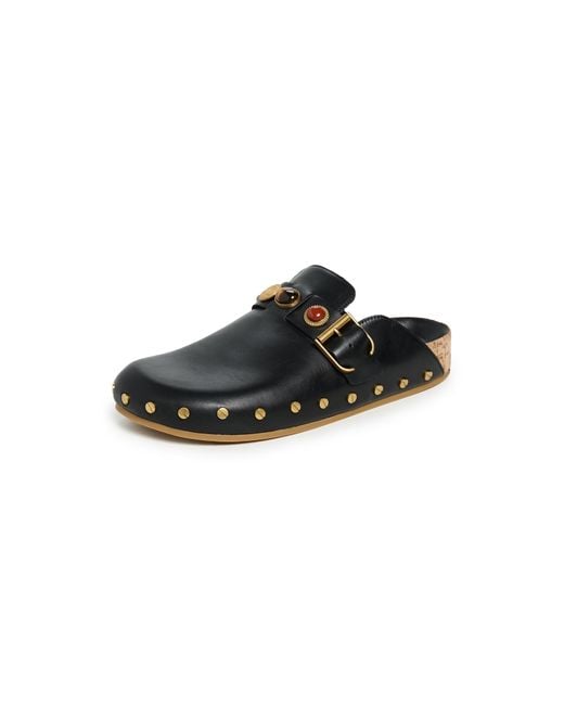 Veronica Beard Black Fern Charm Clogs