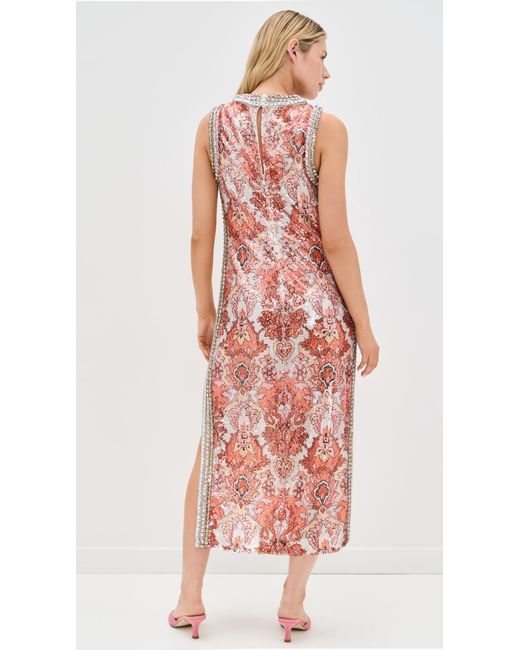 Cinq À Sept Multicolor Sequin Damask Ayden Dress