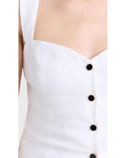 Reformation White Kimberly Linen Top