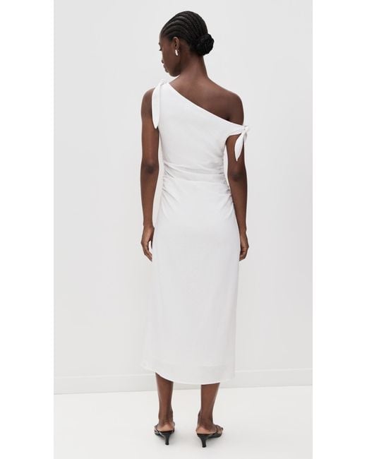 Wayf White Cleo Tie Shoulder Midi Dress