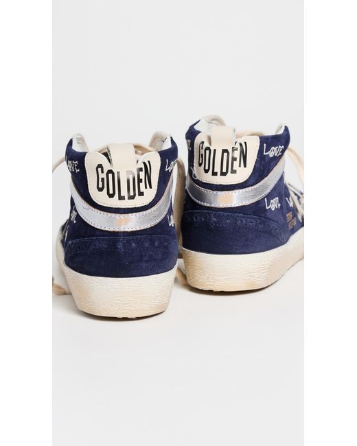Golden Goose Deluxe Brand Blue Mid Star Suede Upper With Embroidery Sneakers