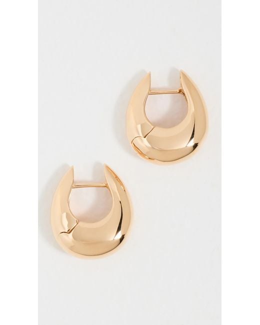 Annika Inez Black Small Sloping Hinge Hoops