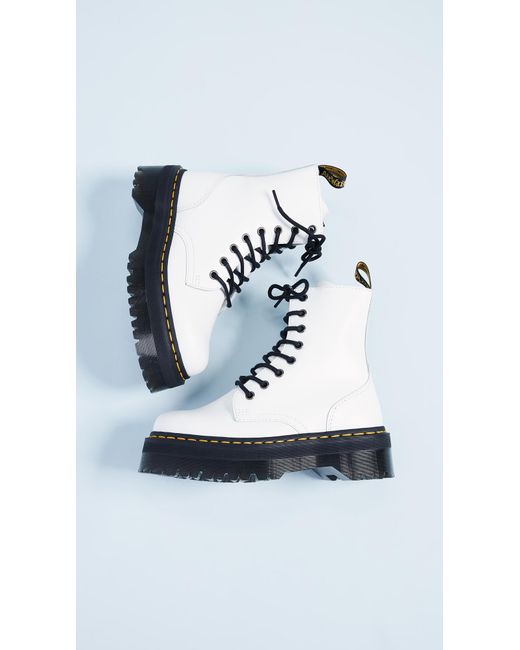 jadon 8 eye boots white