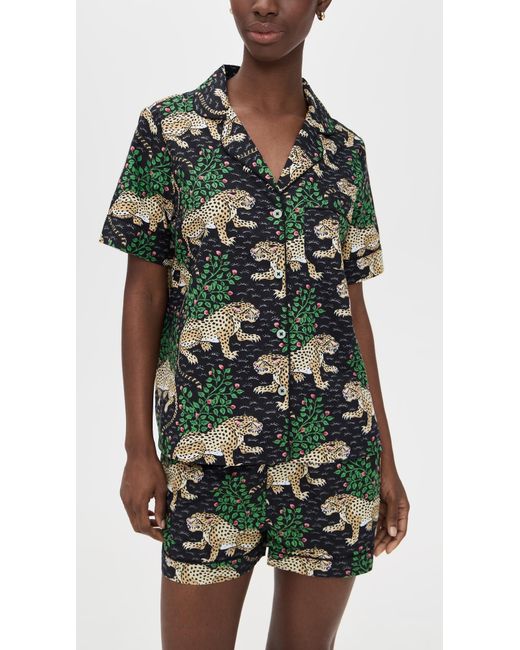 Printfresh Black Bagheera Shorts Pj Set