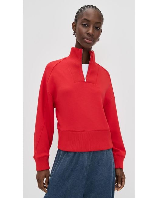 Le Bos Red Thea Quarter-Zip Pullover