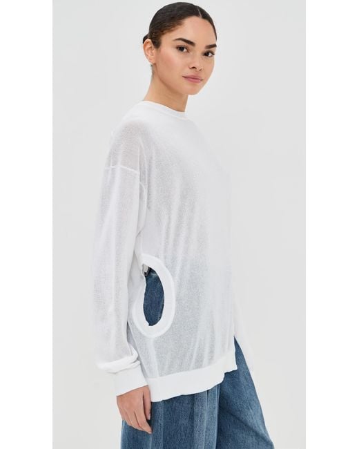 Tibi White Crispy Sweater With Cut Out Detail