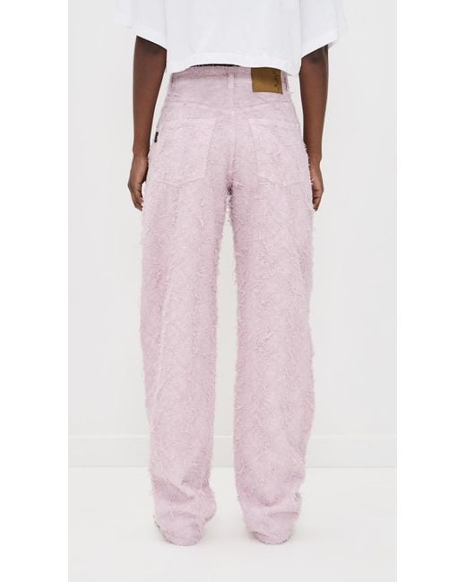 Haikure Pink Bibi Fur Denim Jeans