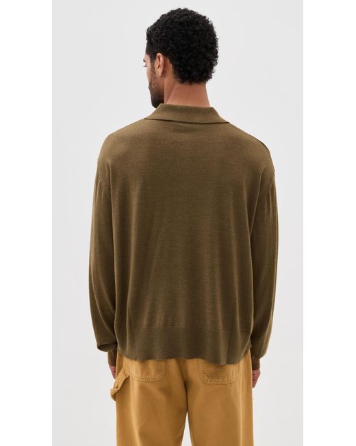 AMI Brown Extrafine Wool And Silk Knit Shirt for men
