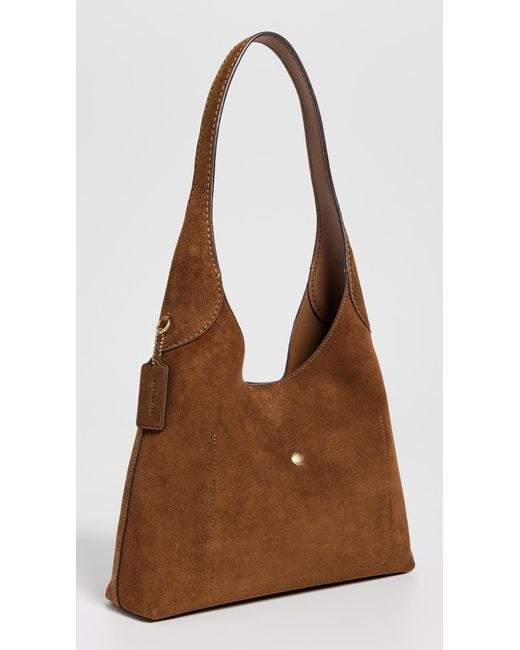 COACH Brown Suede Brooklyn Shoulder Bag 28