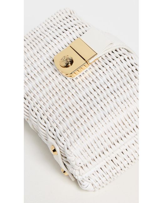 Veronica Beard White Lock Box Clutch