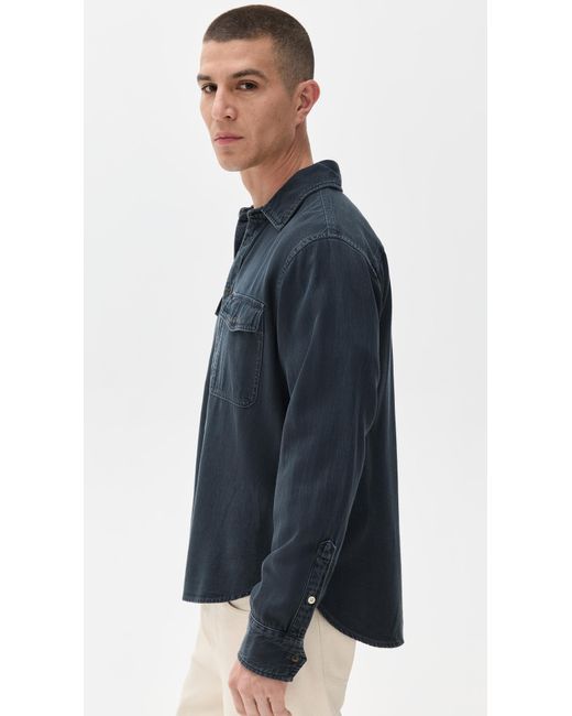 Rag & Bone Blue Denim Engineered Jack Shirt for men