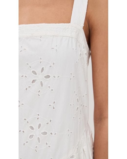 knee length dresses for ladies Baltic Born Womens Mirabel Eyelet Midi Dress | White + Blue