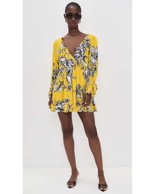 alice and olivia yellow lace dress Alice + Olivia Marleen Gathered Fit Flare Dress Sun 6