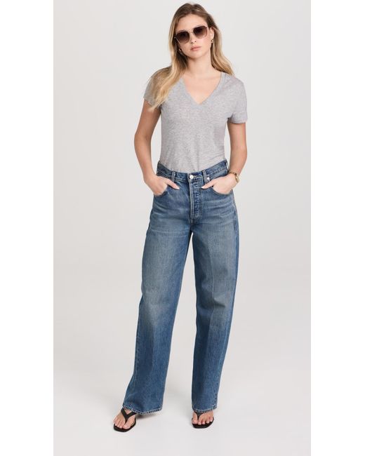 Vince White Essential V Neck Tee