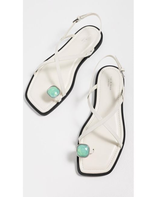 Rag & Bone White Remi Flat Sandals