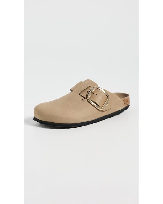 Birkenstock White Boston Big Buckle Clogs