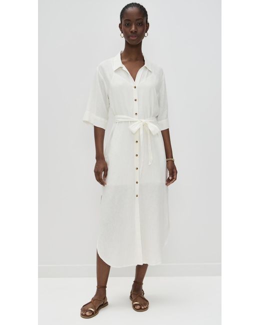Z Supply White Brise Linen Midi Dress