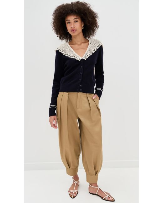 Sea Black Marie Knit Embroidery Cardigan