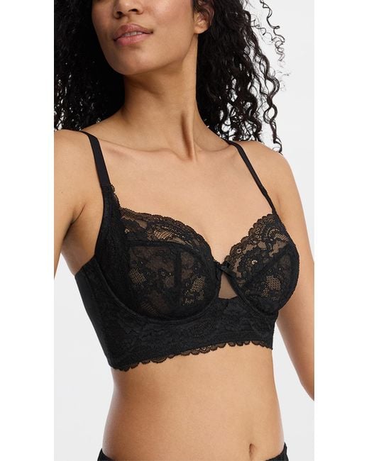 Skarlett Blue Black Minx Side Support Longline Underwire Bra