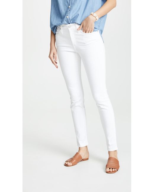 Madewell Denim High Rise Skinny Jeans in White - Lyst
