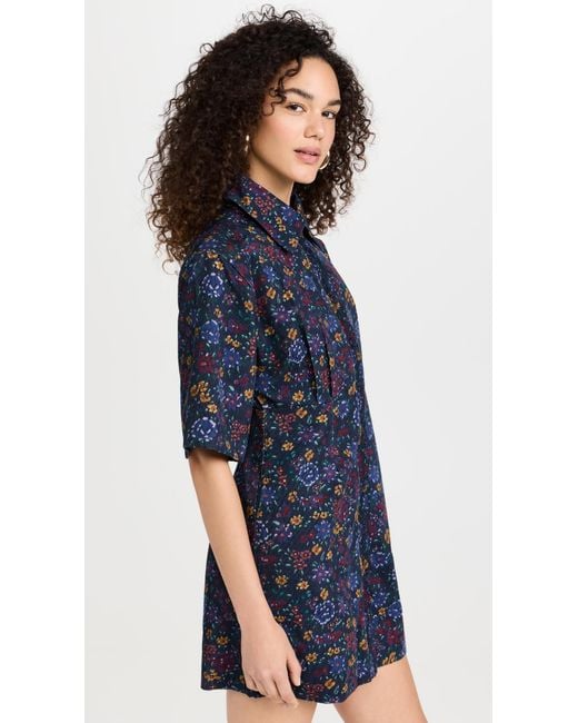 Sea Constance Corduroy Print Button Down Dress in Blue Lyst