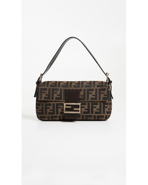 What Goes Around Comes Around Brown Fendi Zucca Baguette