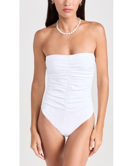 Karla Colletto White Basics Bandeau One Piece