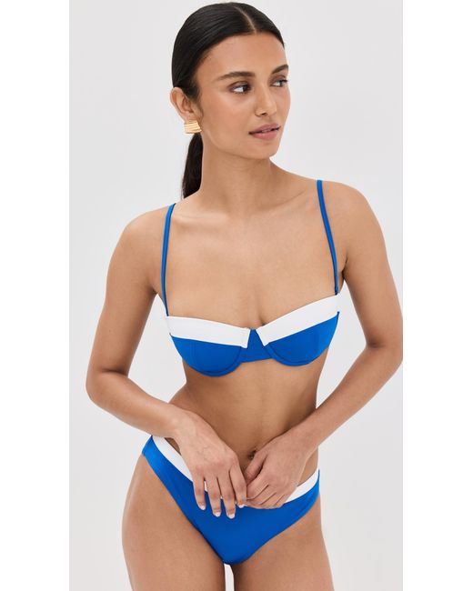 Staud Blue Jo Balconette Bikini Top