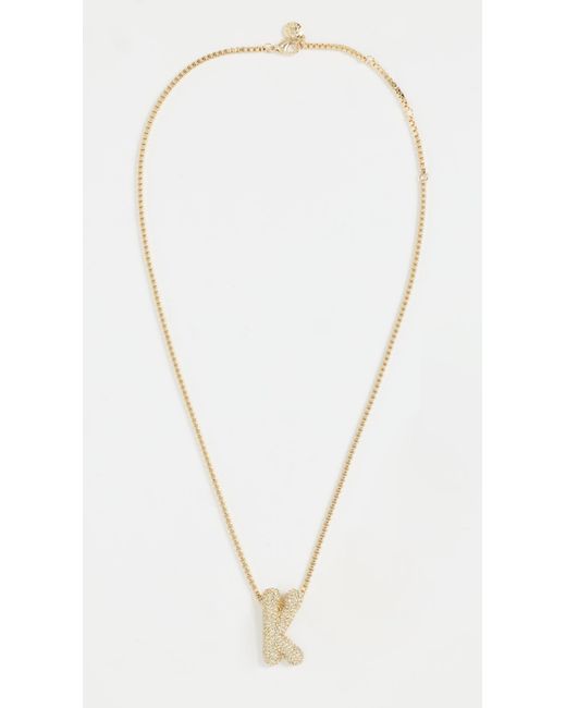 BaubleBar White Pave Bubble Initial Necklace