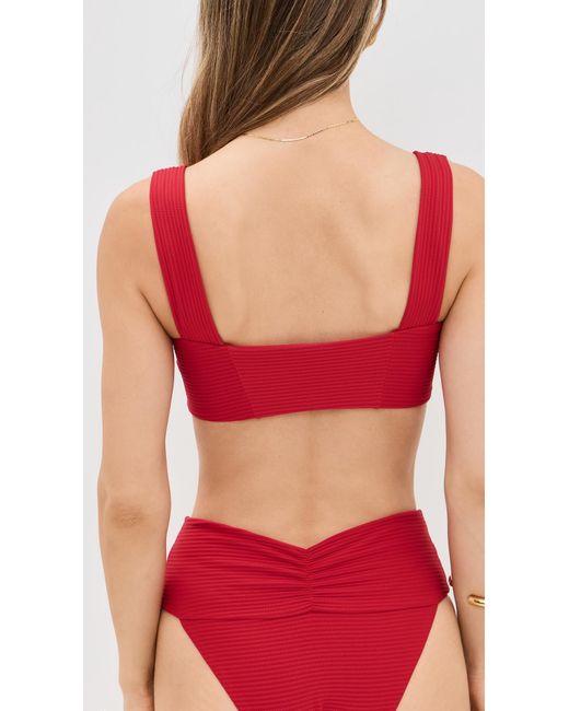 LSPACE Red Marlee Bikini Top