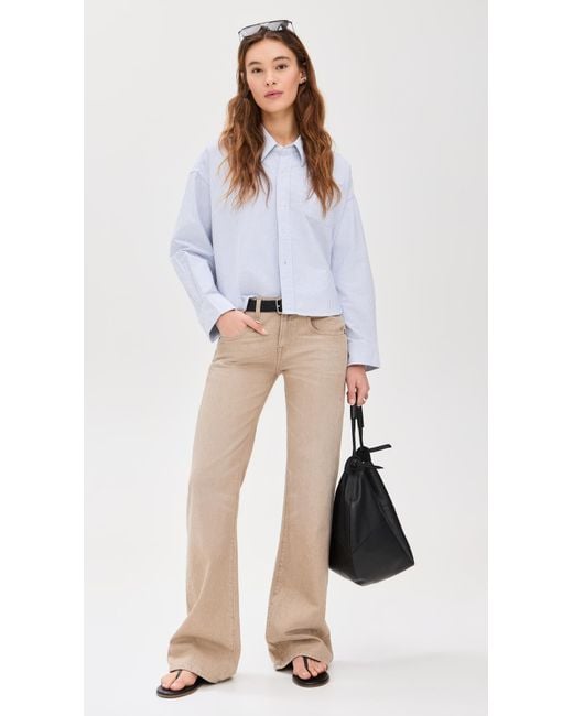 Denimist White Cropped Button Front Shirt