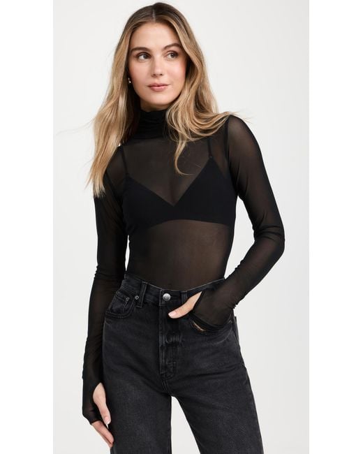 AFRM Black Milo Thong Bodysuit