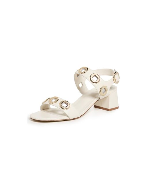 Larroude White Milan Sandals